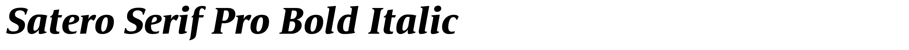 Satero Serif Pro Bold Italic